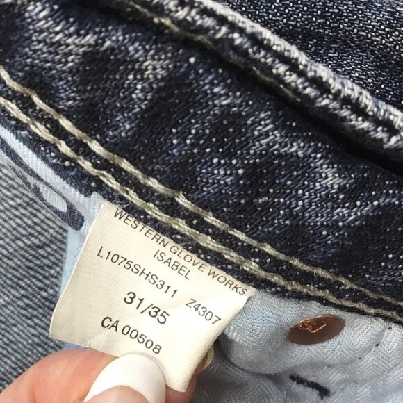 Silver Jeans Isabel Flare Flared Long Tall Women's 31 x 35 Blue Denim Mid Rise - Picture 7 of 8